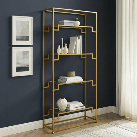 KD APARADOR 72.25 in. Celeste Etagere Bookshelf, Gold KD3049107